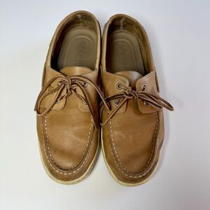 Sperry Men's Boat Shoes Top-Siders Brown Leather Size 12 Lace-Up Preppy, Sailing
